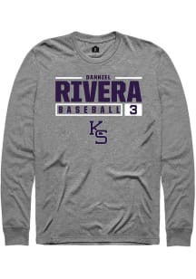 Danniel Rivera  K-State Wildcats Graphite Rally NIL Stacked Box Long Sleeve T Shirt