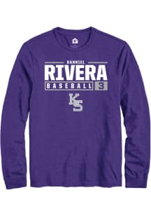 Danniel Rivera  K-State Wildcats Purple Rally NIL Stacked Box Long Sleeve T Shirt