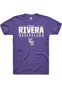 Danniel Rivera  K-State Wildcats Purple Rally NIL Stacked Box Short Sleeve T Shirt