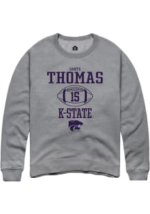 Dante Thomas  Rally K-State Wildcats Mens Graphite NIL Sport Icon Long Sleeve Crew Sweatshirt