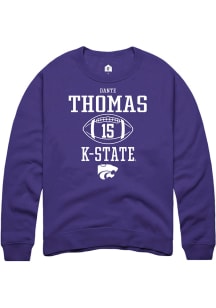 Dante Thomas  Rally K-State Wildcats Mens Purple NIL Sport Icon Long Sleeve Crew Sweatshirt