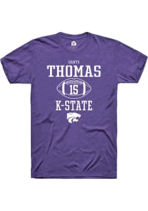 Dante Thomas  K-State Wildcats Purple Rally NIL Sport Icon Short Sleeve T Shirt