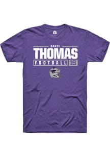 Dante Thomas  K-State Wildcats Purple Rally NIL Stacked Box Short Sleeve T Shirt