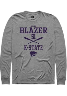 Dylan Blazer Rally Mens Graphite K-State Wildcats NIL Sport Icon Tee