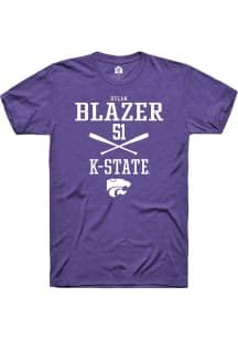 Dylan Blazer Purple K-State Wildcats NIL Sport Icon Short Sleeve T Shirt