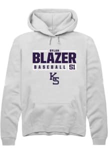 Dylan Blazer  Rally K-State Wildcats Mens White NIL Stacked Box Long Sleeve Hoodie