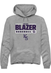 Dylan Blazer  Rally K-State Wildcats Mens Graphite NIL Stacked Box Long Sleeve Hoodie