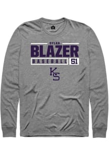 Dylan Blazer Rally Mens Graphite K-State Wildcats NIL Stacked Box Tee