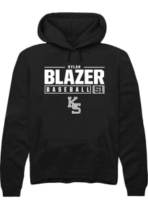 Dylan Blazer  Rally K-State Wildcats Mens Black NIL Stacked Box Long Sleeve Hoodie