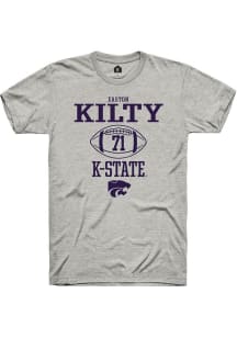 Easton Kilty  K-State Wildcats Ash Rally NIL Sport Icon Short Sleeve T Shirt