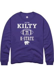 Easton Kilty  Rally K-State Wildcats Mens Purple NIL Sport Icon Long Sleeve Crew Sweatshirt