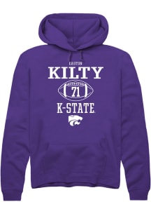 Easton Kilty  Rally K-State Wildcats Mens Purple NIL Sport Icon Long Sleeve Hoodie