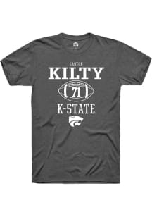 Easton Kilty  K-State Wildcats Dark Grey Rally NIL Sport Icon Short Sleeve T Shirt