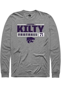 Easton Kilty  K-State Wildcats Graphite Rally NIL Stacked Box Long Sleeve T Shirt