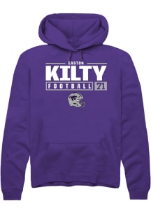 Easton Kilty  Rally K-State Wildcats Mens Purple NIL Stacked Box Long Sleeve Hoodie