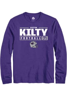 Easton Kilty  K-State Wildcats Purple Rally NIL Stacked Box Long Sleeve T Shirt