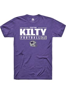 Easton Kilty  K-State Wildcats Purple Rally NIL Stacked Box Short Sleeve T Shirt