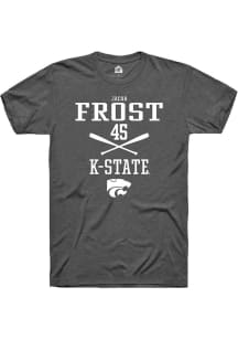 Jacob Frost  K-State Wildcats Dark Grey Rally NIL Sport Icon Short Sleeve T Shirt