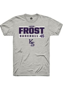 Jacob Frost  K-State Wildcats Ash Rally NIL Stacked Box Short Sleeve T Shirt