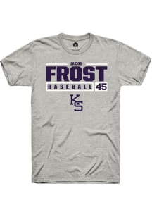 Jacob Frost  K-State Wildcats Ash Rally NIL Stacked Box Short Sleeve T Shirt