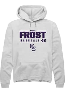 Jacob Frost  Rally K-State Wildcats Mens White NIL Stacked Box Long Sleeve Hoodie