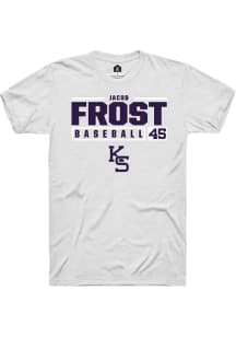 Jacob Frost  K-State Wildcats White Rally NIL Stacked Box Short Sleeve T Shirt