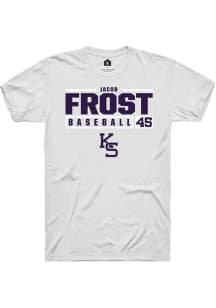 Jacob Frost  K-State Wildcats White Rally NIL Stacked Box Short Sleeve T Shirt