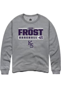Jacob Frost  Rally K-State Wildcats Mens Graphite NIL Stacked Box Long Sleeve Crew Sweatshirt