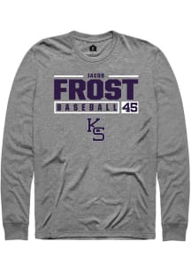 Jacob Frost  K-State Wildcats Graphite Rally NIL Stacked Box Long Sleeve T Shirt