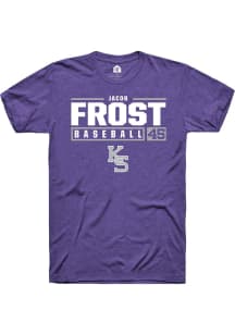 Jacob Frost  K-State Wildcats Purple Rally NIL Stacked Box Short Sleeve T Shirt