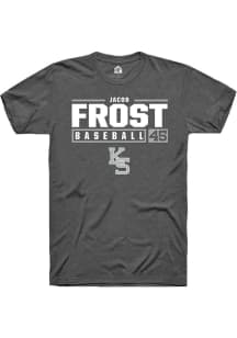Jacob Frost  K-State Wildcats Dark Grey Rally NIL Stacked Box Short Sleeve T Shirt