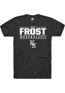 Jacob Frost Black K-State Wildcats NIL Stacked Box Short Sleeve T Shirt