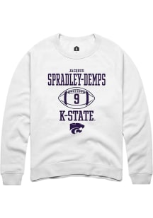 Jacques Spradley-Demps  Rally K-State Wildcats Mens White NIL Sport Icon Long Sleeve Crew Sweats..