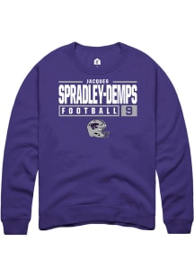 Jacques Spradley-Demps  Rally K-State Wildcats Mens Purple NIL Stacked Box Long Sleeve Crew Swea..