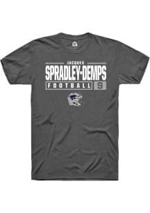 Jacques Spradley-Demps  K-State Wildcats Dark Grey Rally NIL Stacked Box Short Sleeve T Shirt