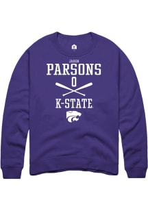 Jaden Parsons  Rally K-State Wildcats Mens Purple NIL Sport Icon Long Sleeve Crew Sweatshirt