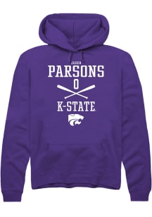Jaden Parsons  Rally K-State Wildcats Mens Purple NIL Sport Icon Long Sleeve Hoodie