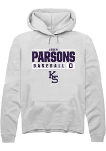 Jaden Parsons  Rally K-State Wildcats Mens White NIL Stacked Box Long Sleeve Hoodie