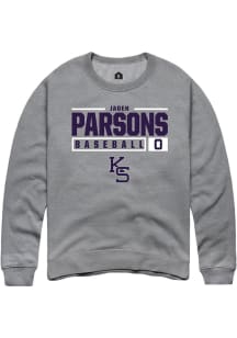 Jaden Parsons  Rally K-State Wildcats Mens Graphite NIL Stacked Box Long Sleeve Crew Sweatshirt