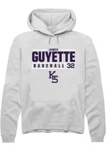 James Guyette  Rally K-State Wildcats Mens White NIL Stacked Box Long Sleeve Hoodie