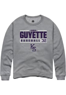 James Guyette  Rally K-State Wildcats Mens Graphite NIL Stacked Box Long Sleeve Crew Sweatshirt