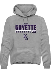 James Guyette  Rally K-State Wildcats Mens Graphite NIL Stacked Box Long Sleeve Hoodie