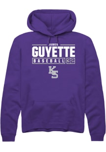 James Guyette  Rally K-State Wildcats Mens Purple NIL Stacked Box Long Sleeve Hoodie
