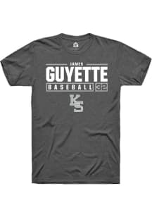 James Guyette Dark Grey K-State Wildcats NIL Stacked Box Short Sleeve T Shirt