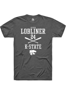 Jayden Lobliner  K-State Wildcats Dark Grey Rally NIL Sport Icon Short Sleeve T Shirt