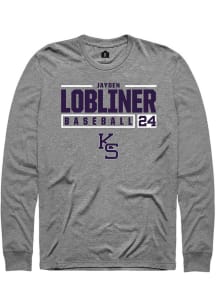 Jayden Lobliner  K-State Wildcats Graphite Rally NIL Stacked Box Long Sleeve T Shirt