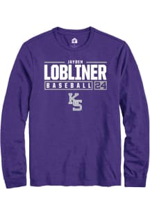 Jayden Lobliner  K-State Wildcats Purple Rally NIL Stacked Box Long Sleeve T Shirt