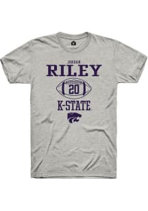 Jordan Riley  K-State Wildcats Ash Rally NIL Sport Icon Short Sleeve T Shirt