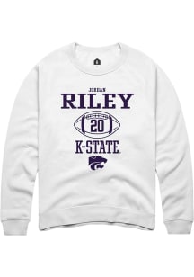 Jordan Riley  Rally K-State Wildcats Mens White NIL Sport Icon Long Sleeve Crew Sweatshirt