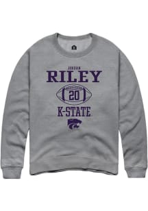 Jordan Riley  Rally K-State Wildcats Mens Graphite NIL Sport Icon Long Sleeve Crew Sweatshirt